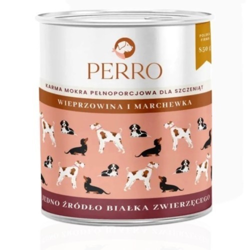Perro Junior Wieprzowina z marchewką 850g | Karma dla szczeniąt