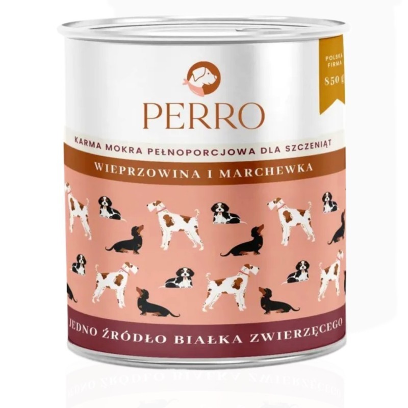 Perro Junior Wieprzowina z marchewką 850g | Karma dla szczeniąt