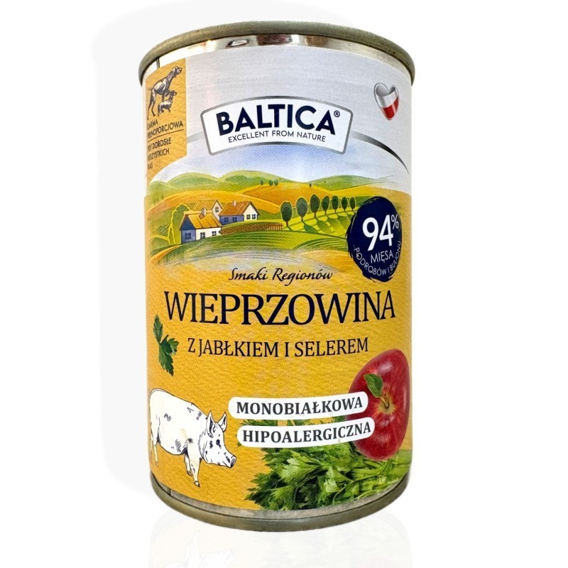 Baltica Wieprzowina z jabłkiem 400g | Karma mokra dla psa