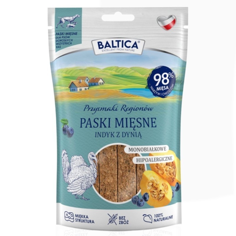 Baltica Paski z indykiem i dynią 90g | Przysmak dla psa