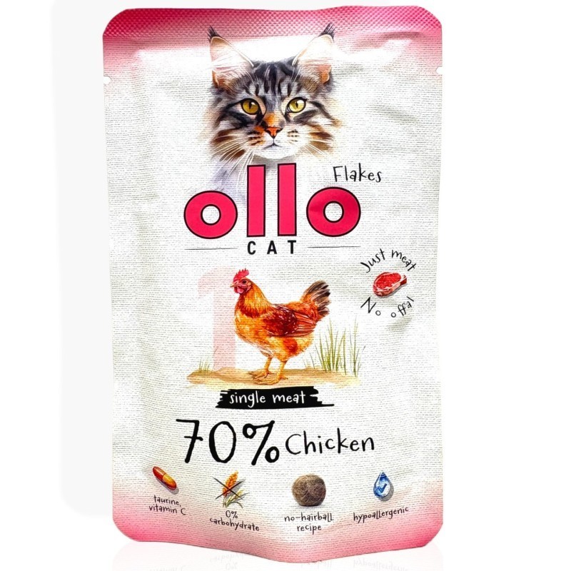 OLLO Kurczak saszetka 85g | Drobiowa karma mokra dla kota