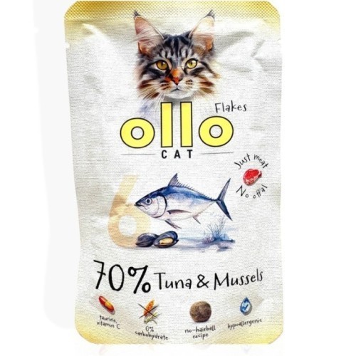 OLLO Tuńczyk z omułkiem 85g | Karma mokra na stawy kota