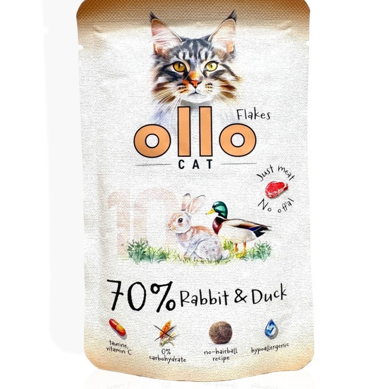 OLLO Królik z kaczką saszetka 85g | Karma mokra dla kota