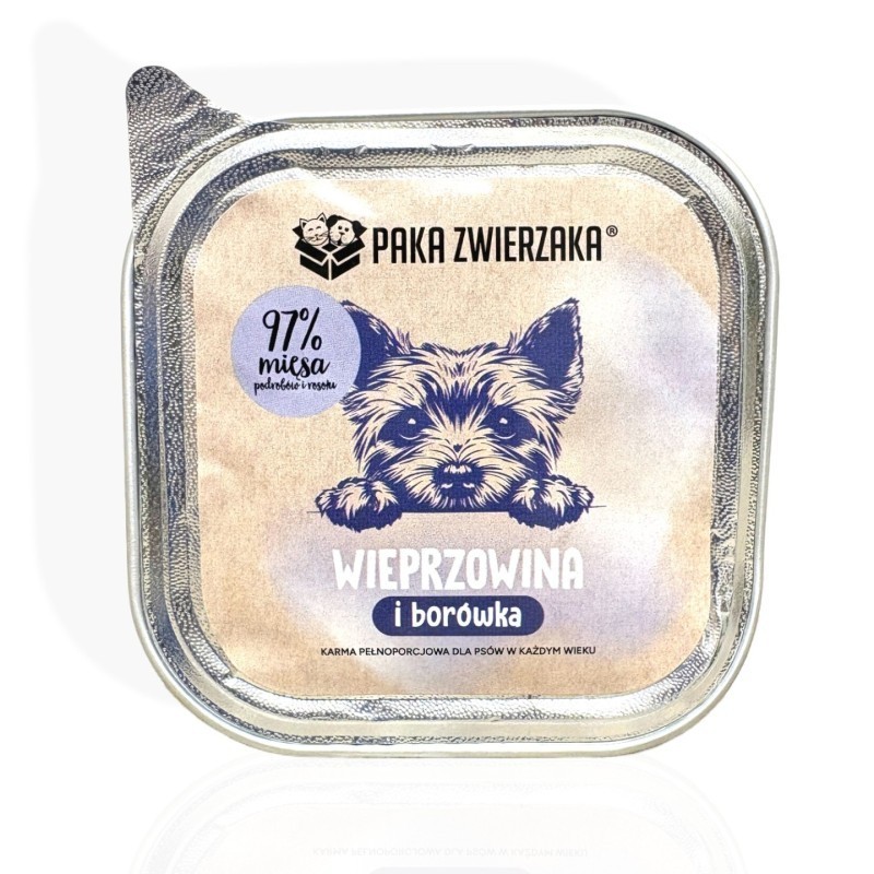 Paka Zwierzaka Wieprzowina z borówką 150g | Karma mokra