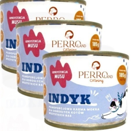 Perro Land Mus Indyk 185g | Drobiowa karma dla kota