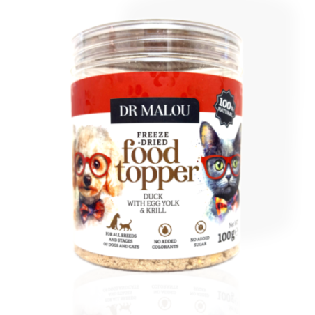 Dr Malou Topper Kaczka Kryl 100g | Posypka dla psa