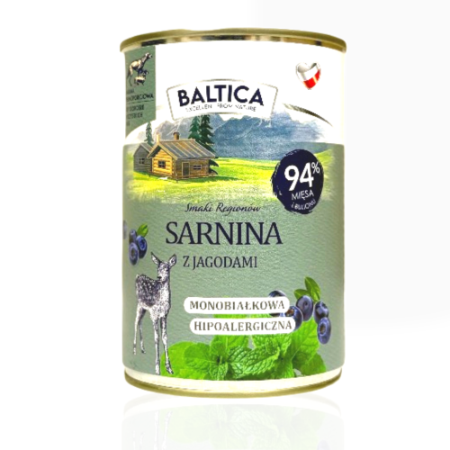 Baltica Smaki Regionów Sarnina z Jagodami 400g | karma mokra dla psa