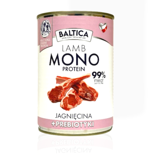Baltica Nutraceutic Mono Jagnięcina z Prebiotykami 400g | karma mokra dla psa