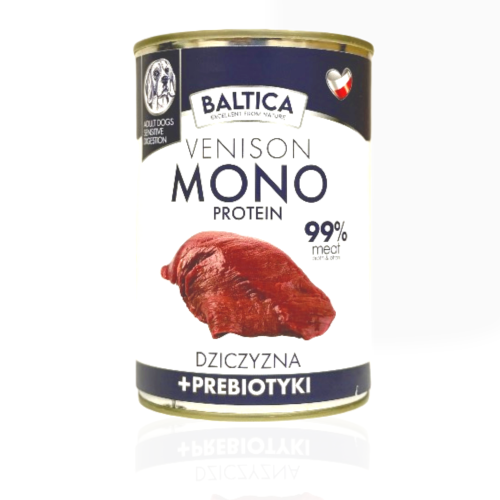 Baltica Nutraceutic Mono Dziczyzna z Prebiotykami 400g | karma mokra dla psa