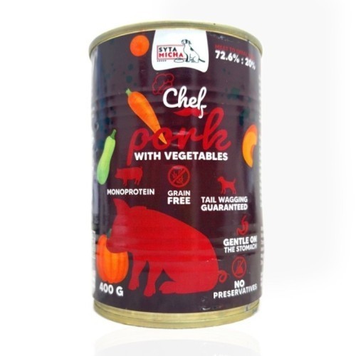 Syta Micha Chef Wieprzowina Warzywa 400g | Karma dla psa