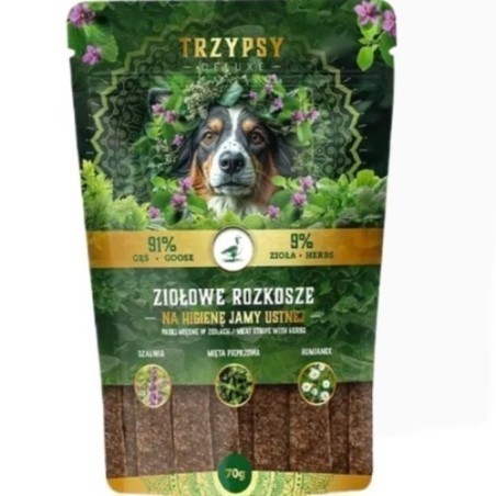 Trzy Psy Na Higienę Jamy Ustnej Gęś 70g | Przysmak dla psa