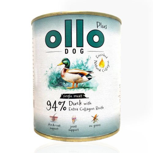 OLLO Dog Plus Kolagen Kaczka 800g | Karma mokra dla psa
