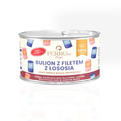 Perro Bulion z Łososia 140g | Napój nawadniający dla kota i psa