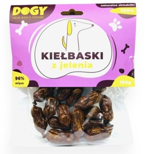 Dogy Kiełbaski z jelenia 96% mięsa 100 g | przysmak dla psa