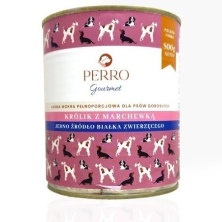 Perro Gourmet Królik z marchewką 800g | Karma mokra dla psa