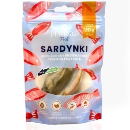 Perro Liofilizowane Sardynki 20g | Przysmak dla psa i kota