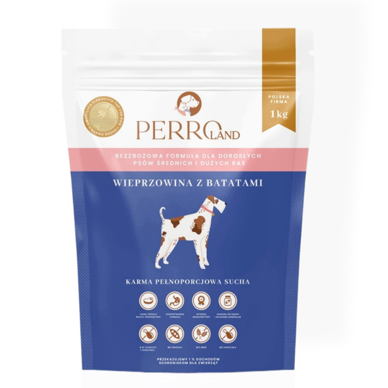 Perro Wieprzowina z batatami 1kg | Sucha karma dla psa