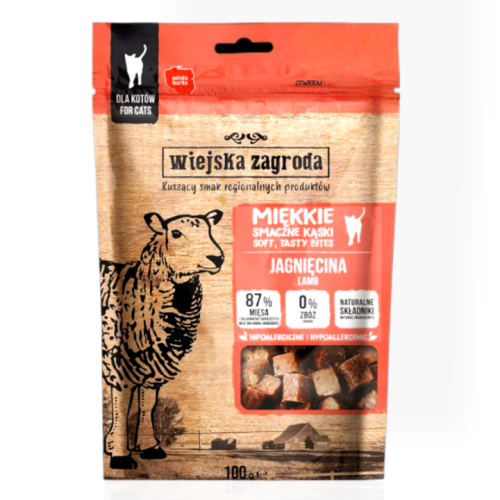 Wiejska Zagroda Kąski z Jagnięciną 100g | Przysmak dla kota