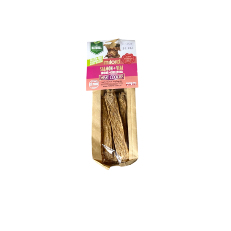 Milord Przysmak paski Łosos z Cielęciną 80g | Milord