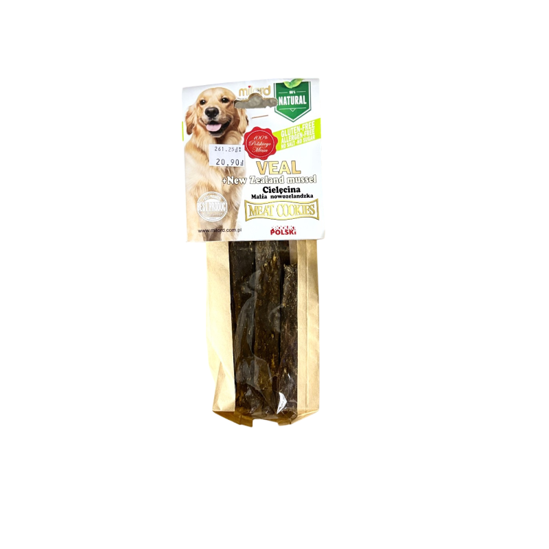 Milord Przysmak paski Cięlęcina z Małżą Nowozelandzką 80g | Milord