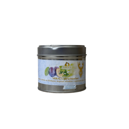 Mirals Lody dla psa sorbet z jelenia ze sliwkami, koprem włoskim i nasionami dyni 20g | Mirals