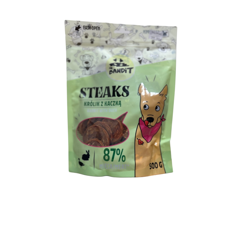 Mr. Bandit Steaks królik z kaczką 500g | Mr. Bandit