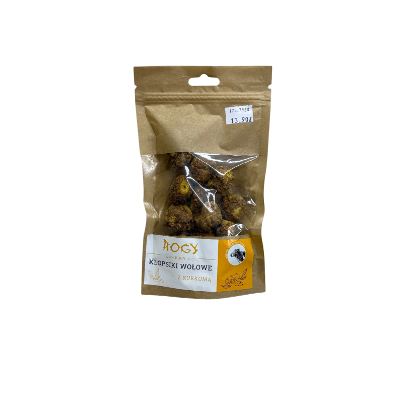 Rogy klopsiki wołowe z kurkumą 80g | Rogy