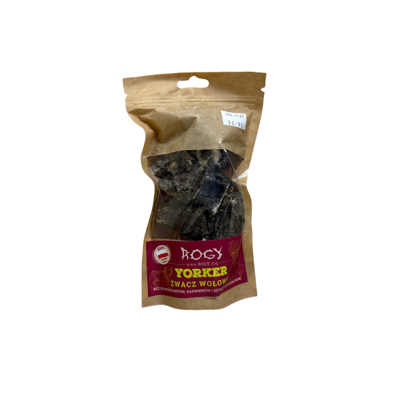 Rogy yorker żwacz wołowy kawałki 80g | Rogy