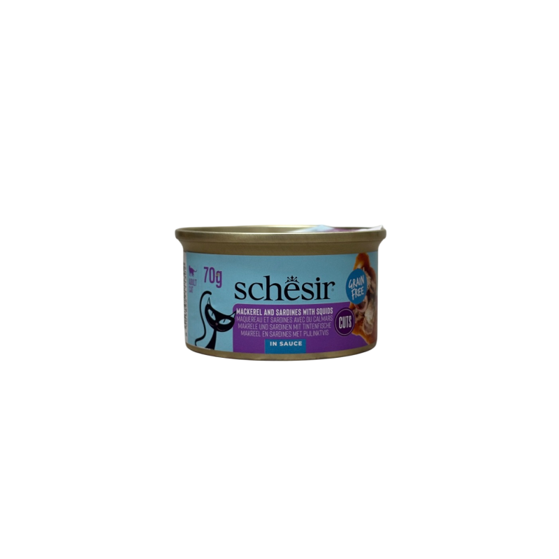 Schesir Mackerel and Sardines with Squids in Sauce 70g | Schesir